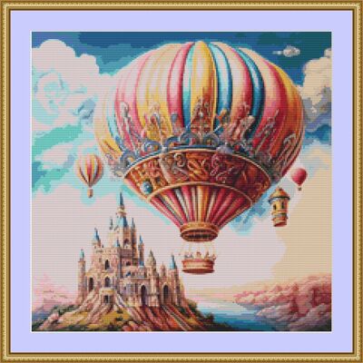 Hot air balloons cross stitch patterns - Thumbnail 4