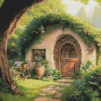 Hobbit House Cross Stitch Pattern - Thumbnail 1