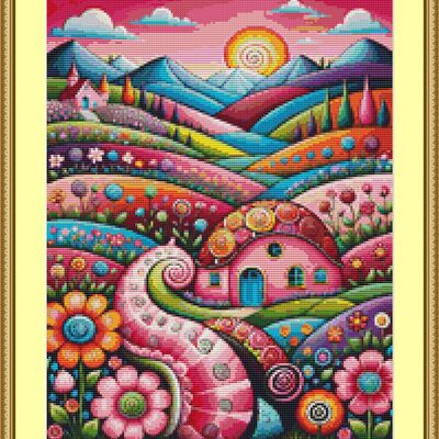 Fantasy landscape cross stitch pattern - Thumbnail 2