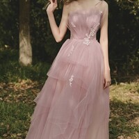 Beautiful French Style Off Shoulder Tulle Women's Evening Party Dress  - Thumbnail 2