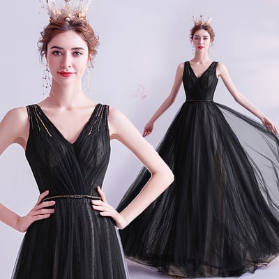 A line full length black wedding dress v neck lace up bridal gown formal occasion skirt summer style,1737