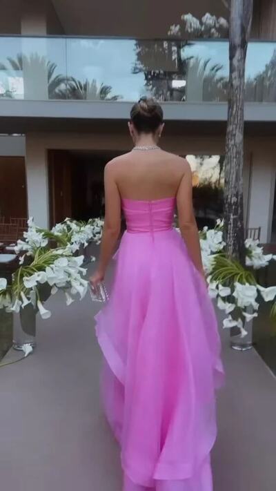 Simple A Line Tulle Ruffle Pink Prom Dresses Strapless Modest Formal Evening Dresses Simple A Line Tulle Ruffle Pink Prom Dresses Strapless,1749