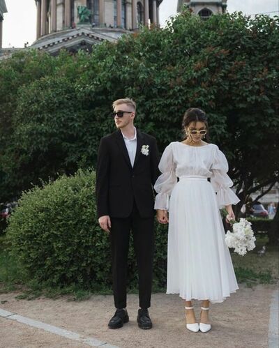 Tea-length Beach Boho Wedding Dresses Bridal Gowns,1751