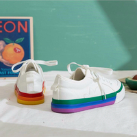 Rainbow Sneakers Canvas Shoes - Thumbnail 4