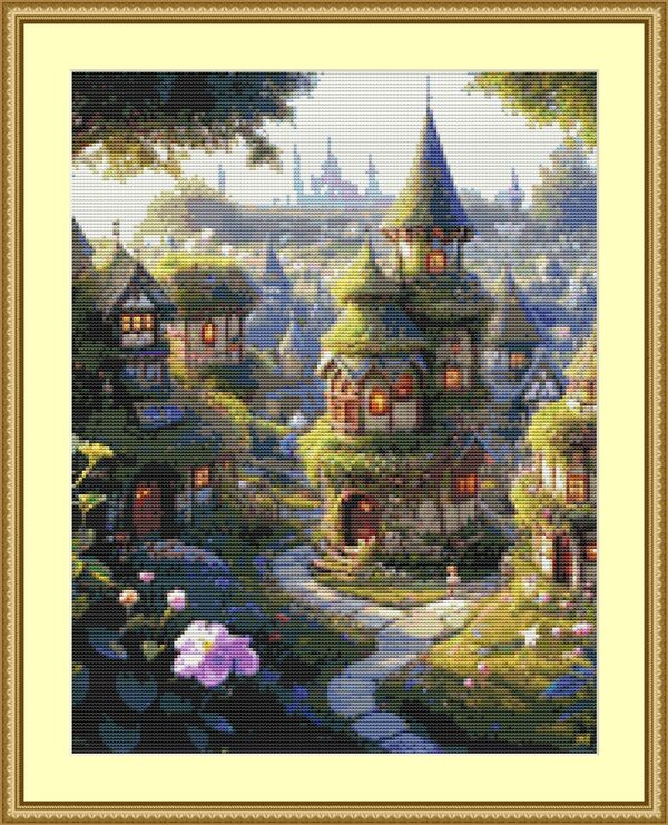 Fairytale Village Cross Stitch Pattern