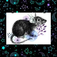 Floral Mouse Poster - Thumbnail 1