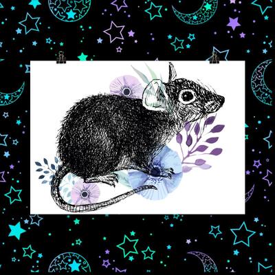 Floral mouse poster