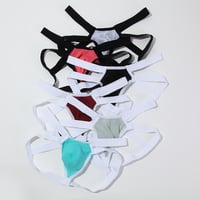 Mixed Colors 3PK Mens Sexy Underwear Cut-out Double Straps Butt-lifter Thong T-string KX013SD - Thumbnail 3