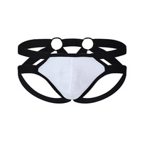 Mixed Colors 3PK Mens Sexy Underwear Cut-out Double Straps Butt-lifter Thong T-string KX013SD - Thumbnail 5