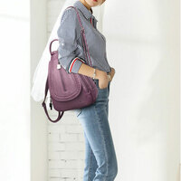 Casual Weave Vertical Zipper Multi-functional Satchel Bags Casual Daypack Work PU Leather Women's Backpack - Thumbnail 9