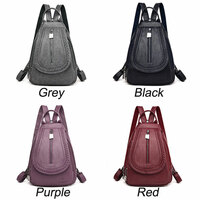 Casual Weave Vertical Zipper Multi-functional Satchel Bags Casual Daypack Work PU Leather Women's Backpack - Thumbnail 8