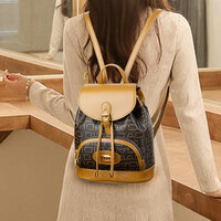 Elegant Single Buckle Rucksack Shopping Bag For Mom Daypack Nurse Bag Work College  PU Leather Women's Backpack - Thumbnail 2