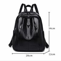 Unique Soft Leather School Rucksack Waterproof Purse Daypack Nurse Bag Work College Women's Backpack - Thumbnail 8