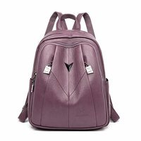 Unique Soft Leather School Rucksack Waterproof Purse Daypack Nurse Bag Work College Women's Backpack - Thumbnail 3