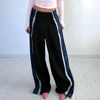 Y2K CONTRAST SIDE SEAM WIDE LEG PANTS - Thumbnail 1