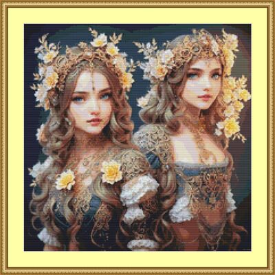 Fairytale girls cross stitch pattern - Thumbnail 5