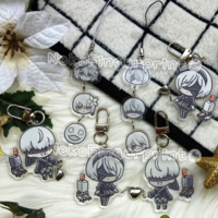 NieR: Automata - 2B & 9S Heart Magnet Acrylic Charm - Thumbnail 2