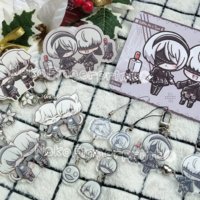 NieR: Automata - 2B & 9S Heart Magnet Acrylic Charm - Thumbnail 3