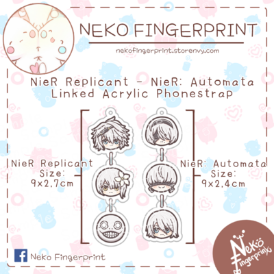 Nier replicant & nier: automata linked acrylic phone strap