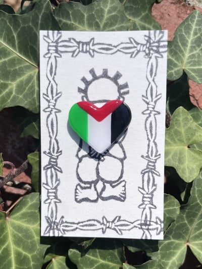Pin- Palestine Flag Heart