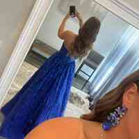 Sequins Strapless Royal Blue Long Formal Dress with Pockets,1755 - Thumbnail 1