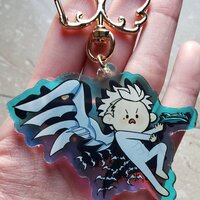 [IN STOCK] Vash and Knives Episode 12 Double-sided Fight Rainbow Holo Acrylic Charm - Thumbnail 1