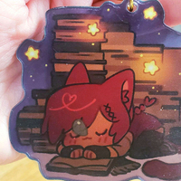 [IN STOCK] 9 cm Sleepy Library Graha Tia FFXIV Double-sided Transparent Background Acrylic Charm - Thumbnail 1