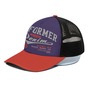 Premium denim orange blue navy Trucker Hat With Half mesh-1