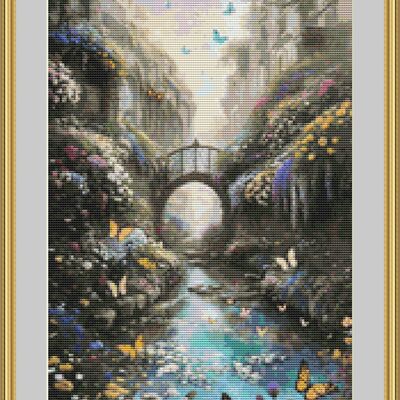 Fairytale bridge cross stitch pattern - Thumbnail 5