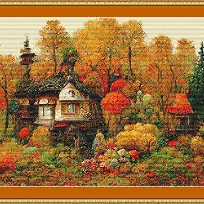 Fairy cottage cross stitch pattern - Thumbnail 4