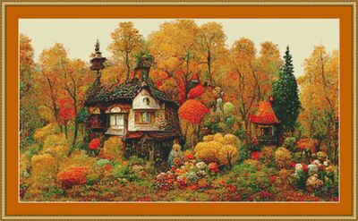 Fairy Cottage Cross Stitch Pattern