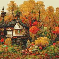 Fairy Cottage Cross Stitch Pattern - Thumbnail 1
