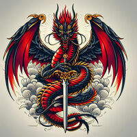 Dragon Sword Cross Stitch Pattern - Thumbnail 2