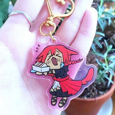[in stock] 5 cm sandwich graha tia ffxiv double-sided transparent glitter background acrylic charm