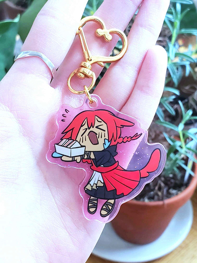 [IN STOCK] 5 cm Sandwich Graha Tia FFXIV Double-sided Transparent Glitter Background Acrylic Charm