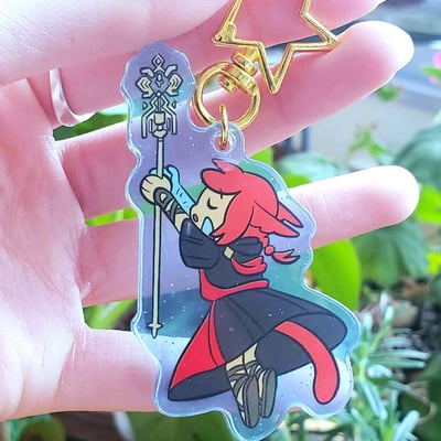 [in stock] 7 cm magic graha tia ffxiv double-sided transparent glitter background acrylic charm