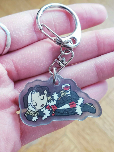 [IN STOCK] 4 cm Wine Emet-Selch FFXIV Double-sided Transparent Background Acrylic Charm