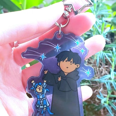 [in stock] 6.5 cm shooting stars h/ermes meteion ffxiv double-sided transparent glitter background acrylic charm