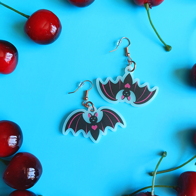 Bat earrings - glow in the dark