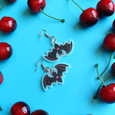 Bat earrings - glow in the dark