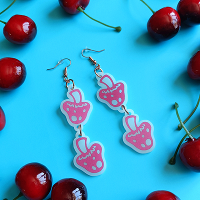 Mushroom earrings - glow in the dark