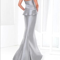 Elegant Mermaid Long Lace Mother of the Bride Dresses Beaded Satin Godmother Dresses - Thumbnail 1