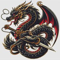 Dragon Power Cross Stitch Pattern - Thumbnail 1