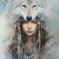 Wolf Girl Cross Stitch Pattern - Thumbnail 2