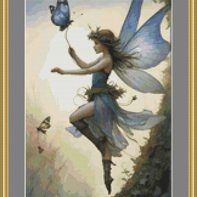 Blue fairy cross stitch pattern - Thumbnail 4