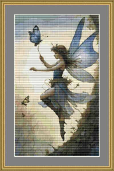 Blue Fairy Cross Stitch Pattern