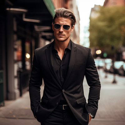 Men's Suit 2 Piece Set Blazers Pants 2 Button Classic Business Gentleman Formal Groom Wedding Dress 