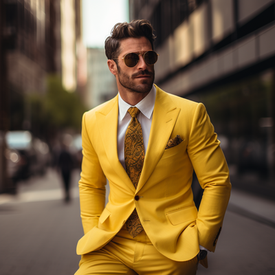 Men's Suit 2 Piece Set Blazers Pants Classic Business Gentleman Formal Groom Casual Clothing