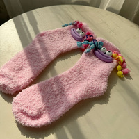 4pairs Fluffy Cartoon Socks - Thumbnail 2