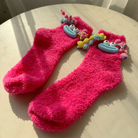 4pairs Fluffy Cartoon Socks - Thumbnail 4